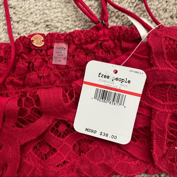 Free People Lace Bralette Lipstick - Picture 3 of 3